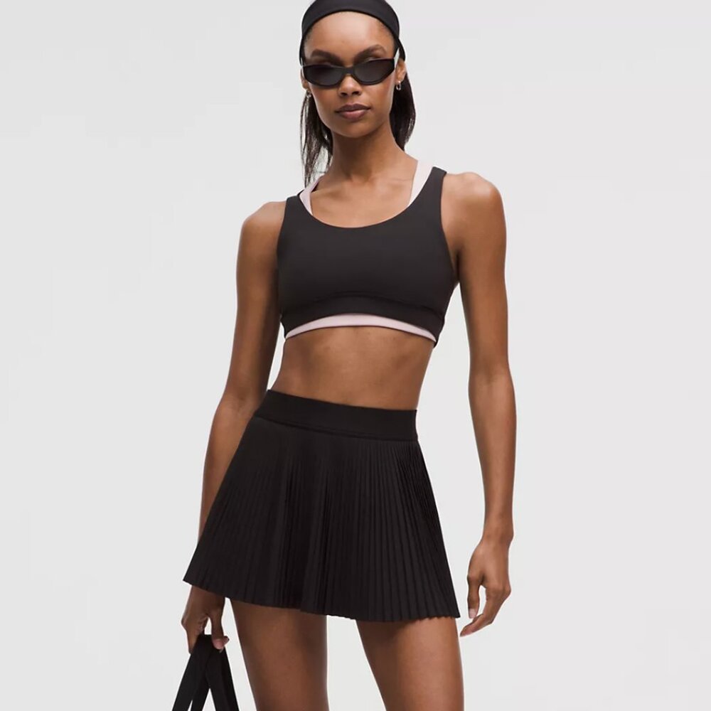 Lululemon Varsity High-Rise Pleated Tennis Skirt Size 4 Black